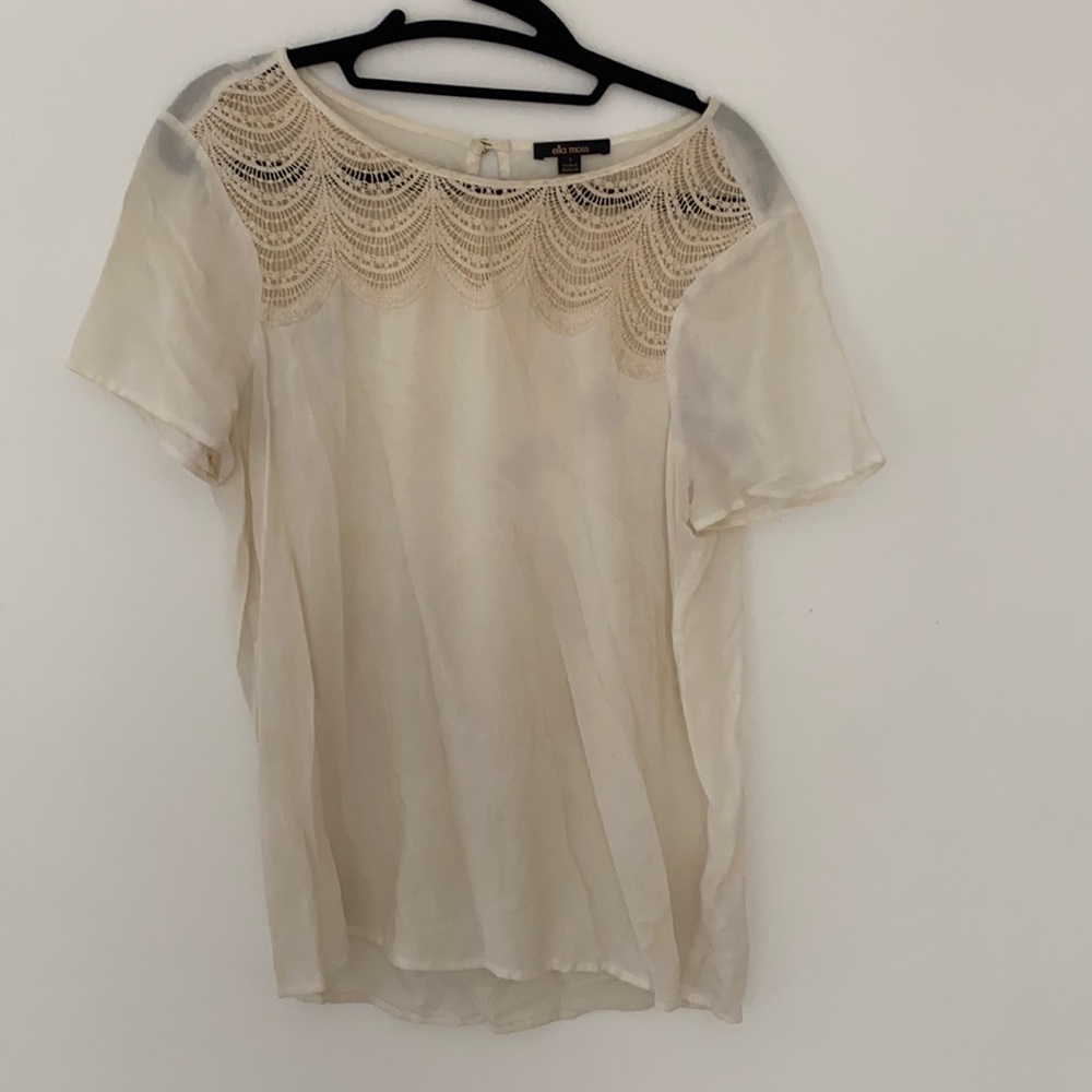 Ella Moss cream lace blouse